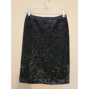 J Crew Black Sequin Pencil Skirt, size 0